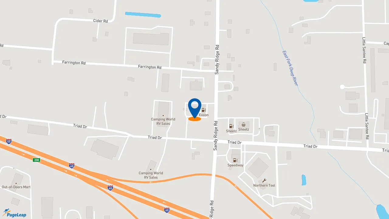 https://pageleap.com map showing location of Subway in Greensboro.