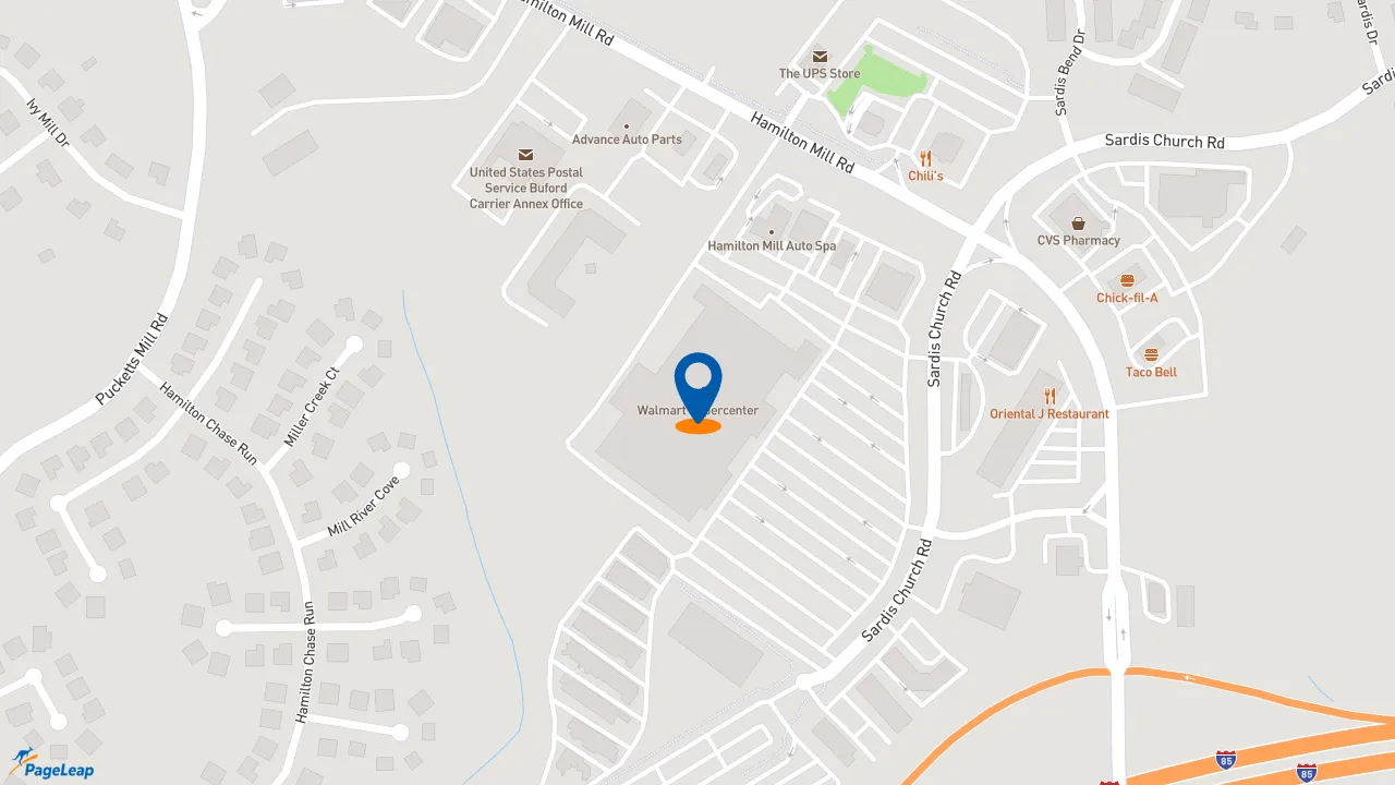 https://pageleap.com map showing location of Subway in Buford.