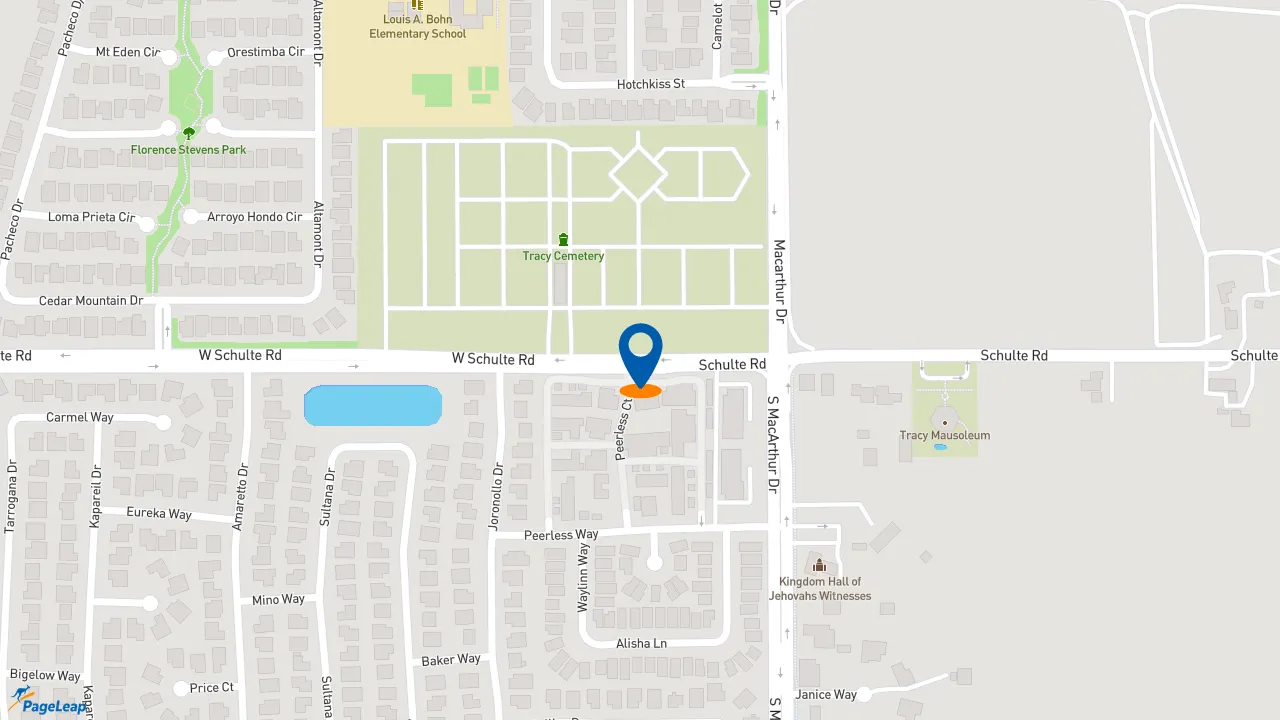 https://pageleap.com map showing location of Subway in Tracy.