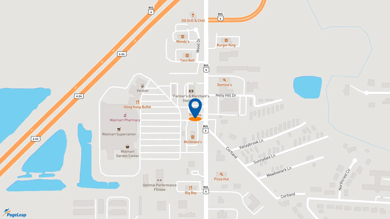 https://pageleap.com map showing location of Subway in Napoleon.