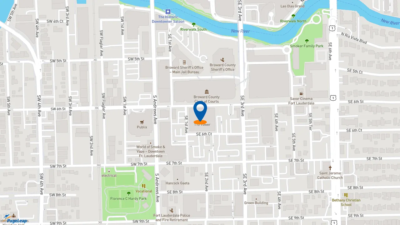 https://pageleap.com map showing location of Subway in Fort Lauderdale.