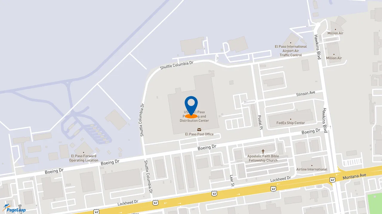 https://pageleap.com map showing location of Subway in El Paso.