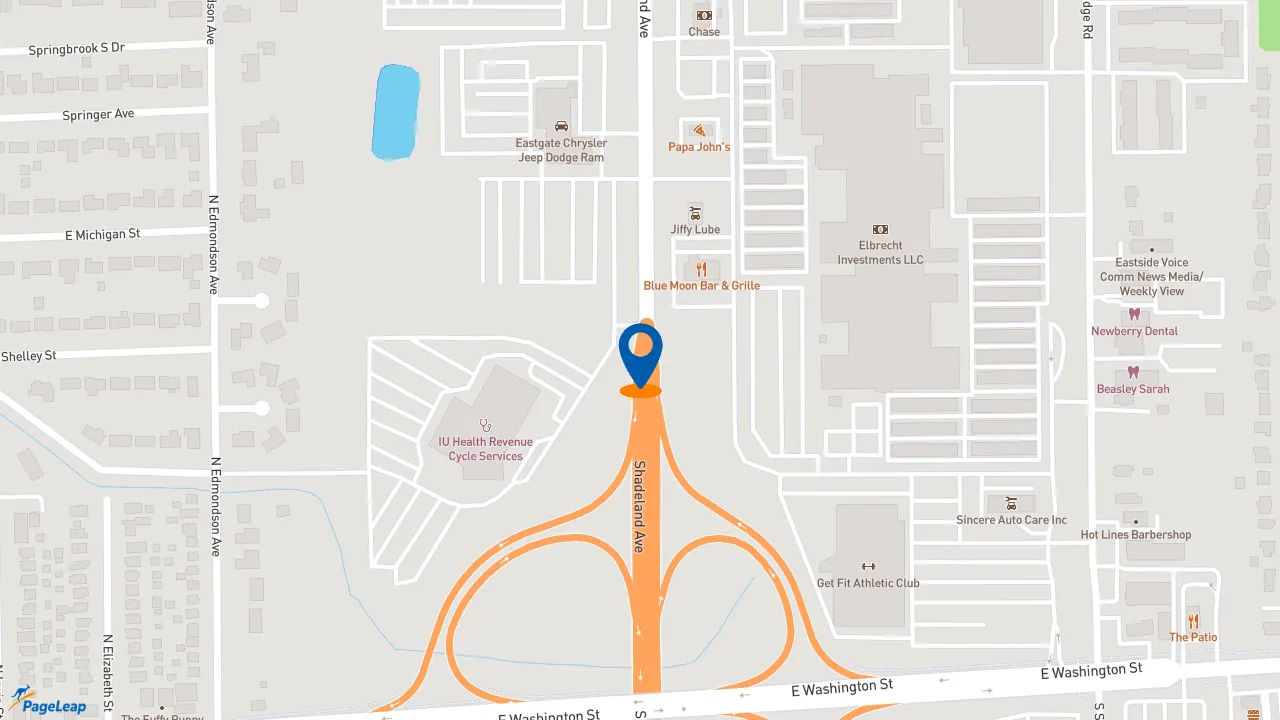 https://pageleap.com map showing location of Subway in Indianapolis.