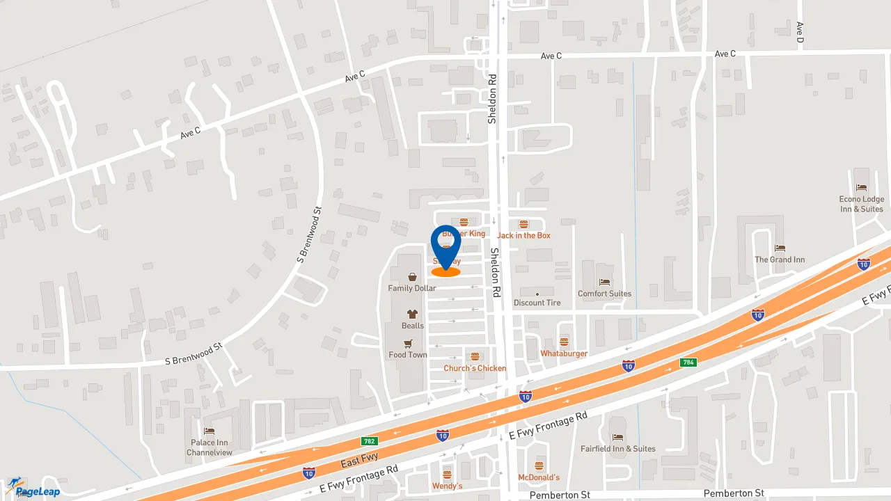 https://pageleap.com map showing location of Subway in Channelview.