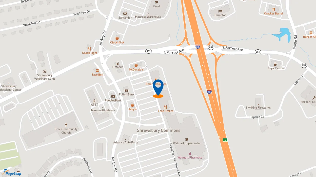 https://pageleap.com map showing location of Subway in Shrewsbury.