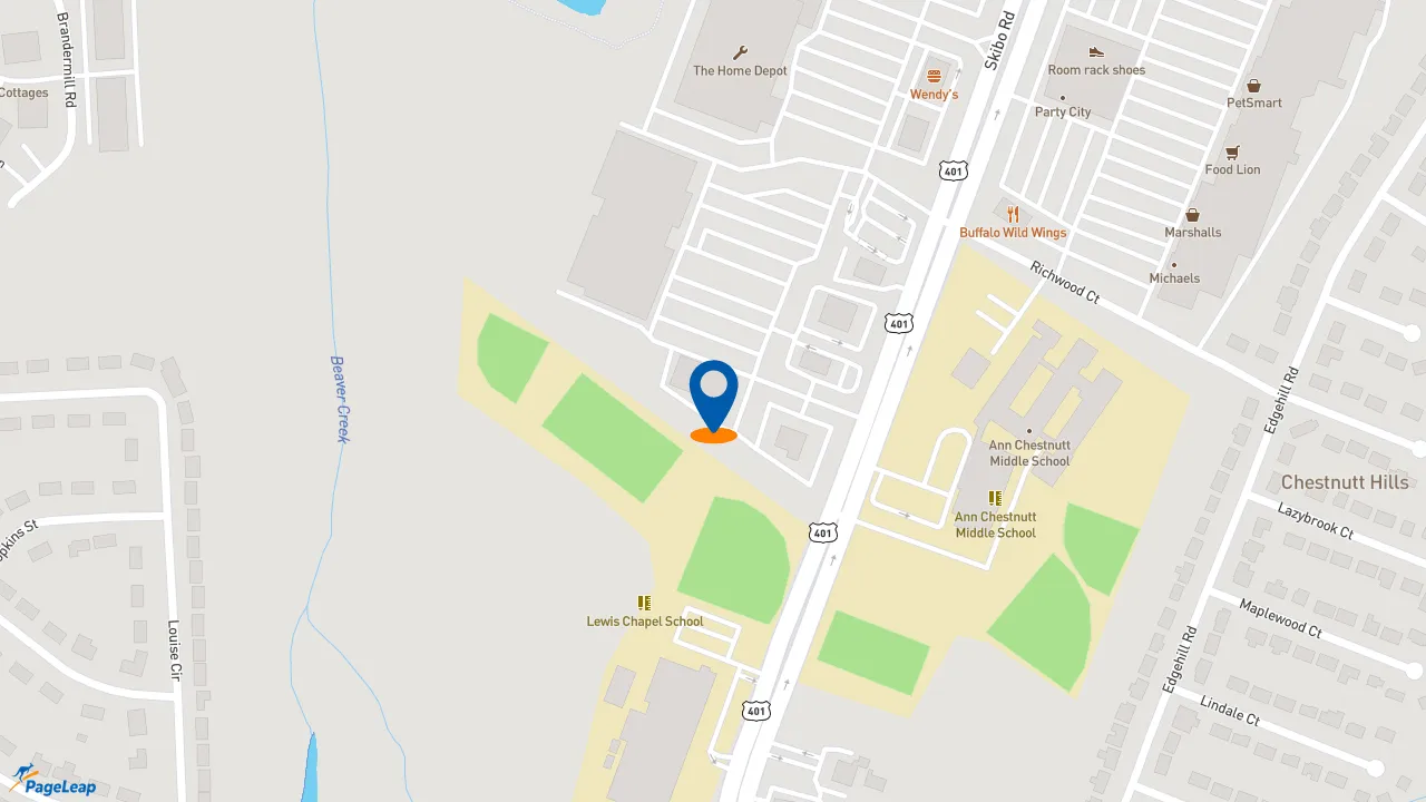 https://pageleap.com map showing location of Subway in Fayetteville.