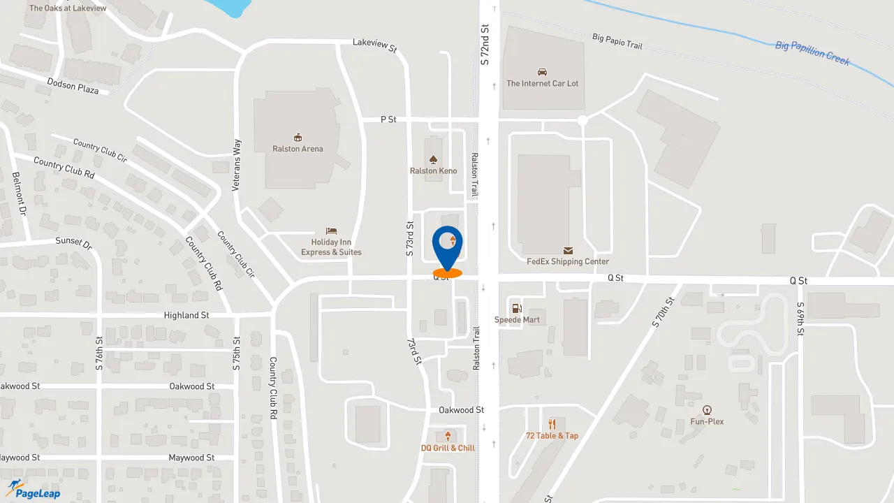 https://pageleap.com map showing location of Subway in Ralston.