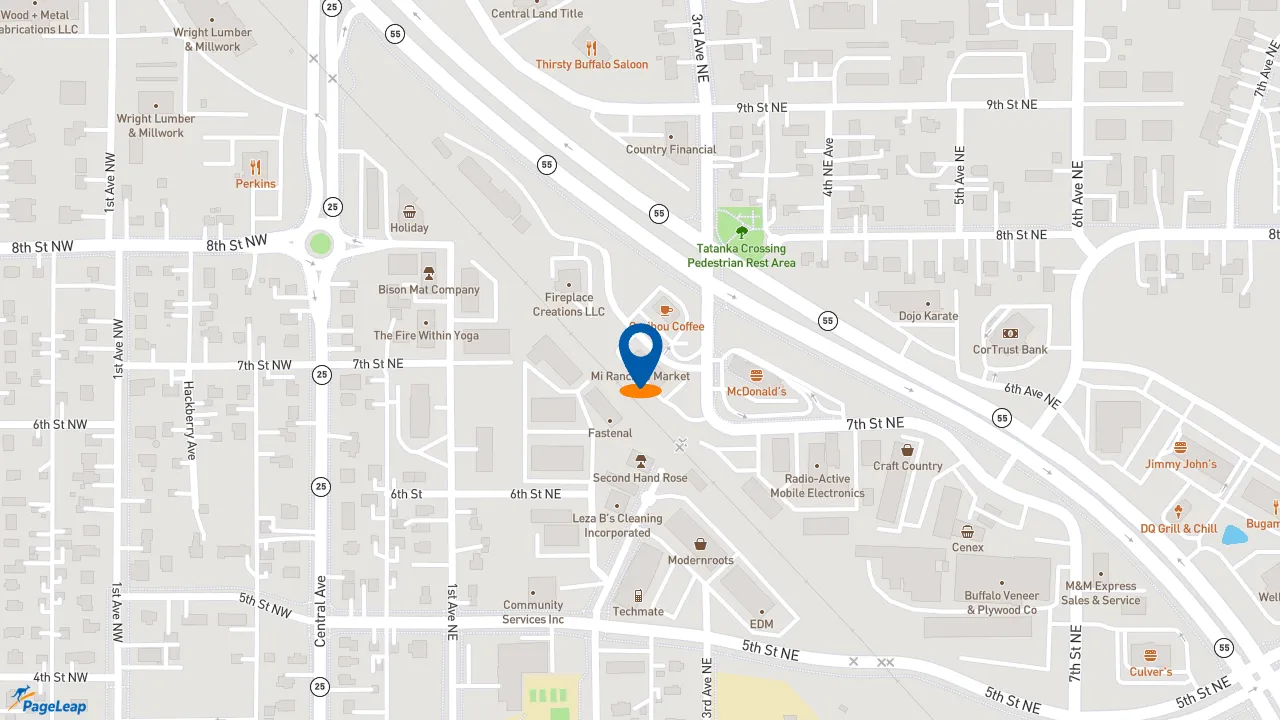 https://pageleap.com map showing location of Subway in Buffalo.