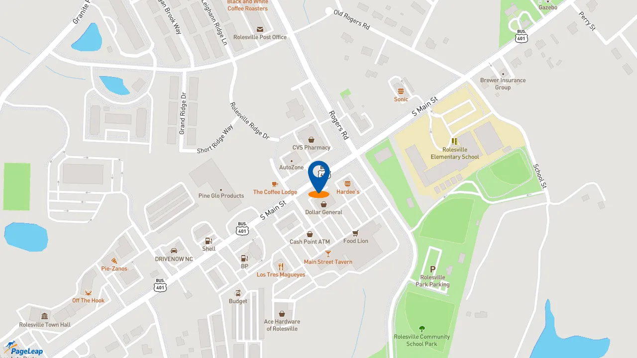 https://pageleap.com map showing location of Subway in Rolesville.