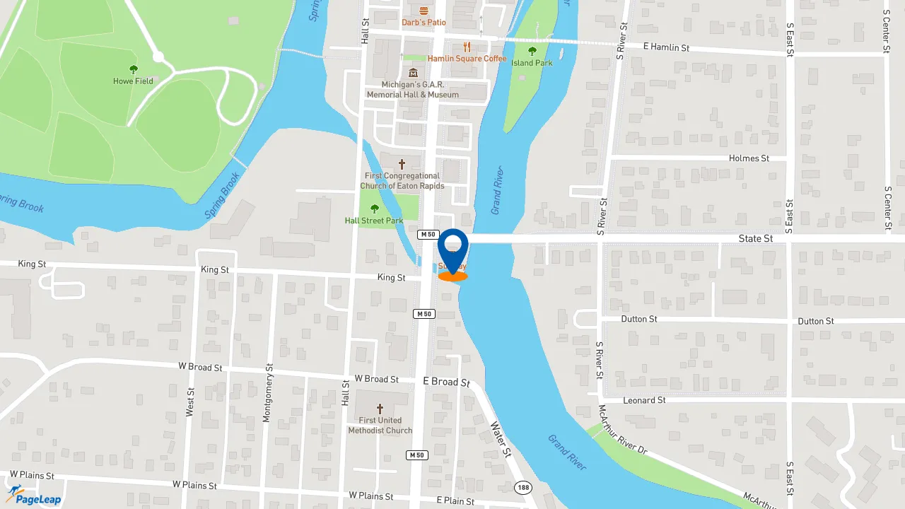 https://pageleap.com map showing location of Subway in Eaton Rapids.