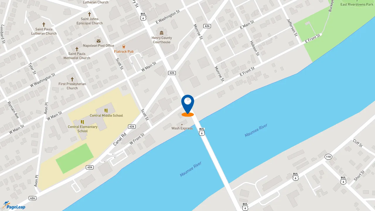 https://pageleap.com map showing location of Subway in Napoleon.