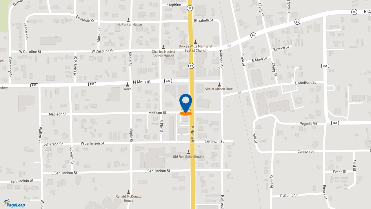 https://pageleap.com map showing location of Subway in Trinity.