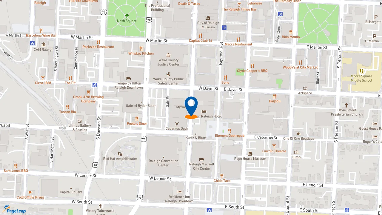 https://pageleap.com map showing location of Subway in Raleigh.