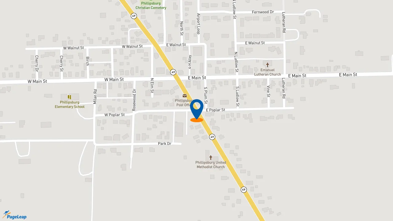 https://pageleap.com map showing location of Subway in Phillipsburg.