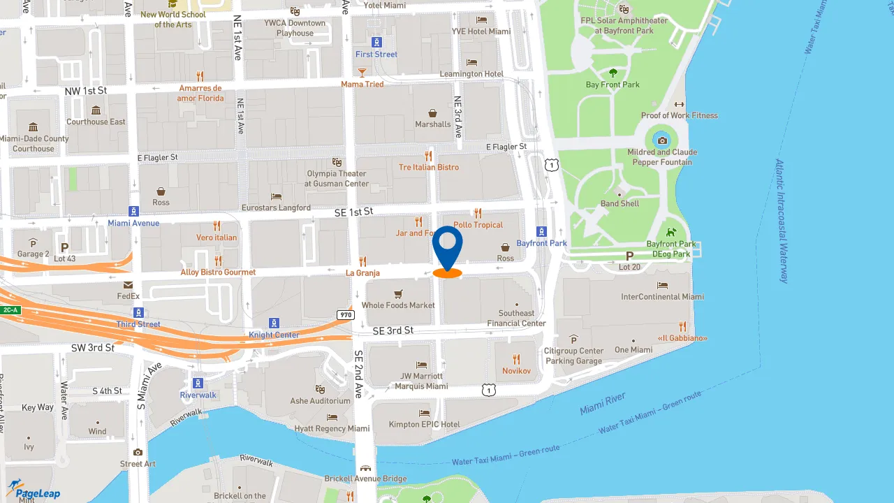 https://pageleap.com map showing location of Subway in Miami.