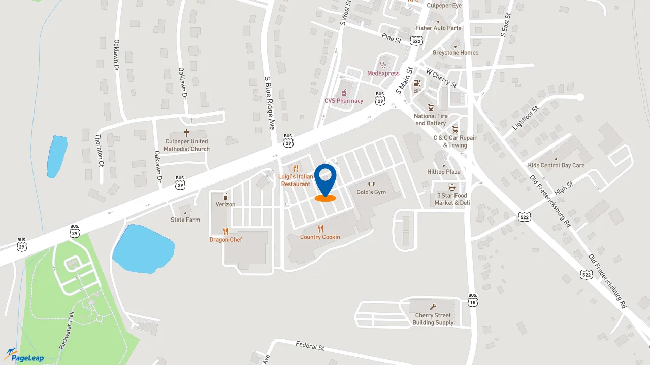 https://pageleap.com map showing location of Subway in Culpeper.