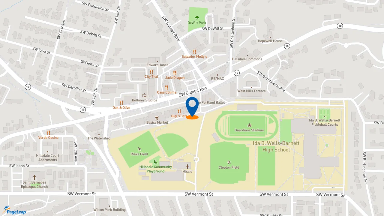 https://pageleap.com map showing location of Subway in Portland.