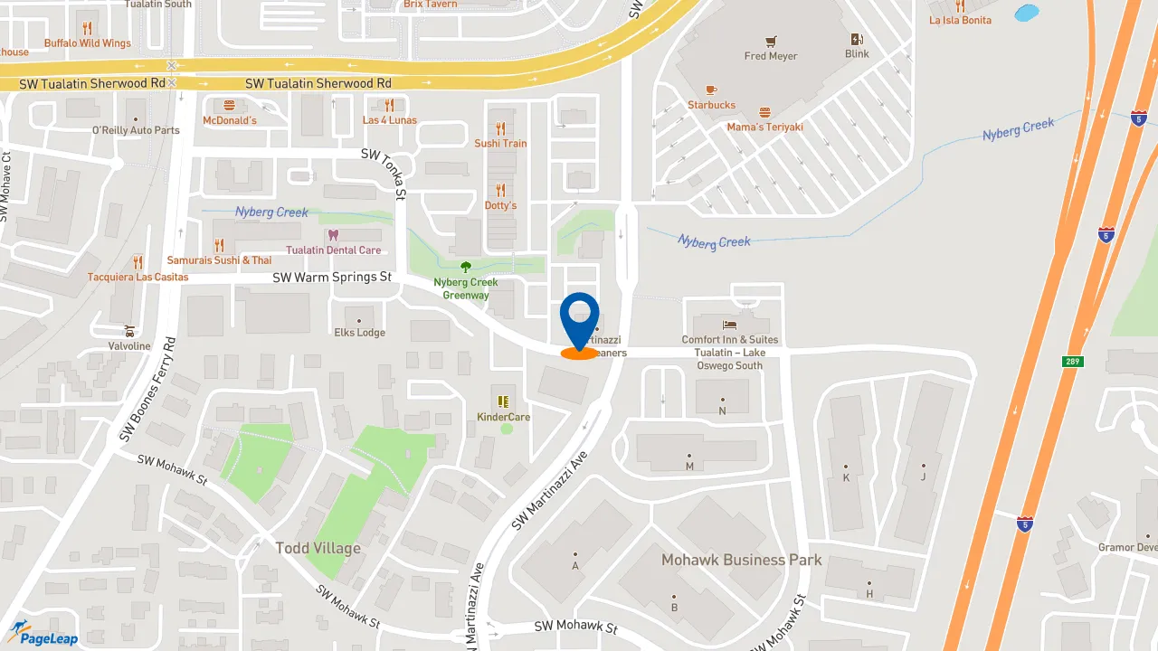 https://pageleap.com map showing location of Subway in Tualatin.