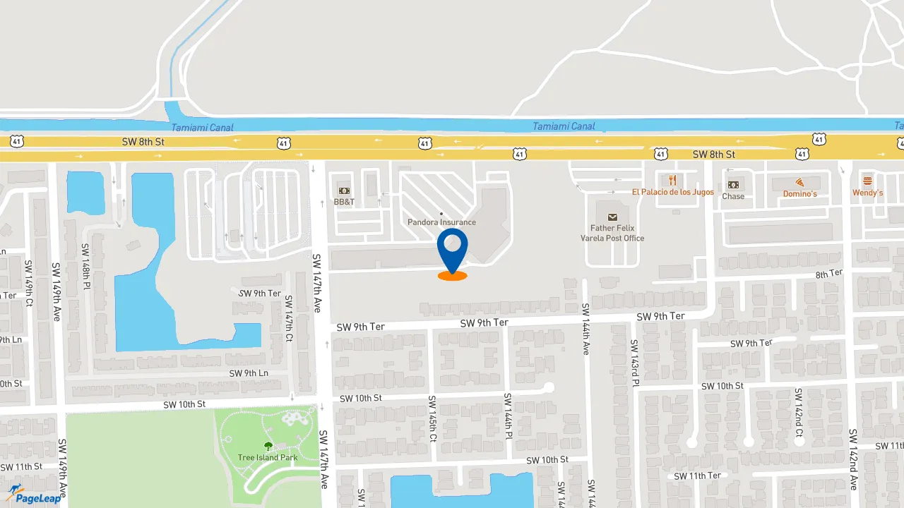 https://pageleap.com map showing location of Subway in Miami.