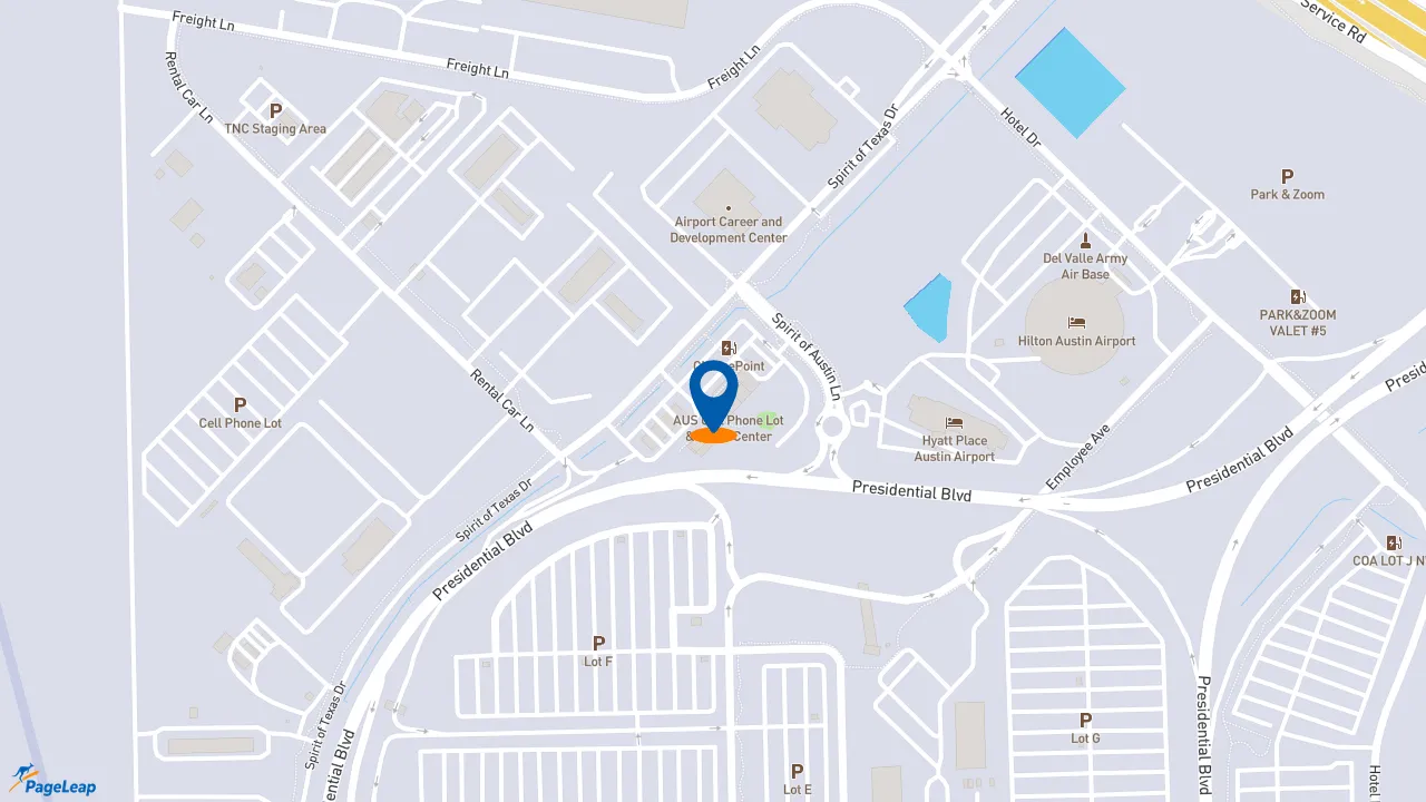 https://pageleap.com map showing location of Subway in Austin.
