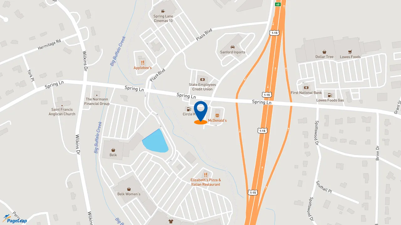 https://pageleap.com map showing location of Subway in Sanford.