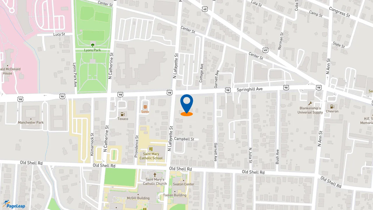 https://pageleap.com map showing location of Subway in Mobile.