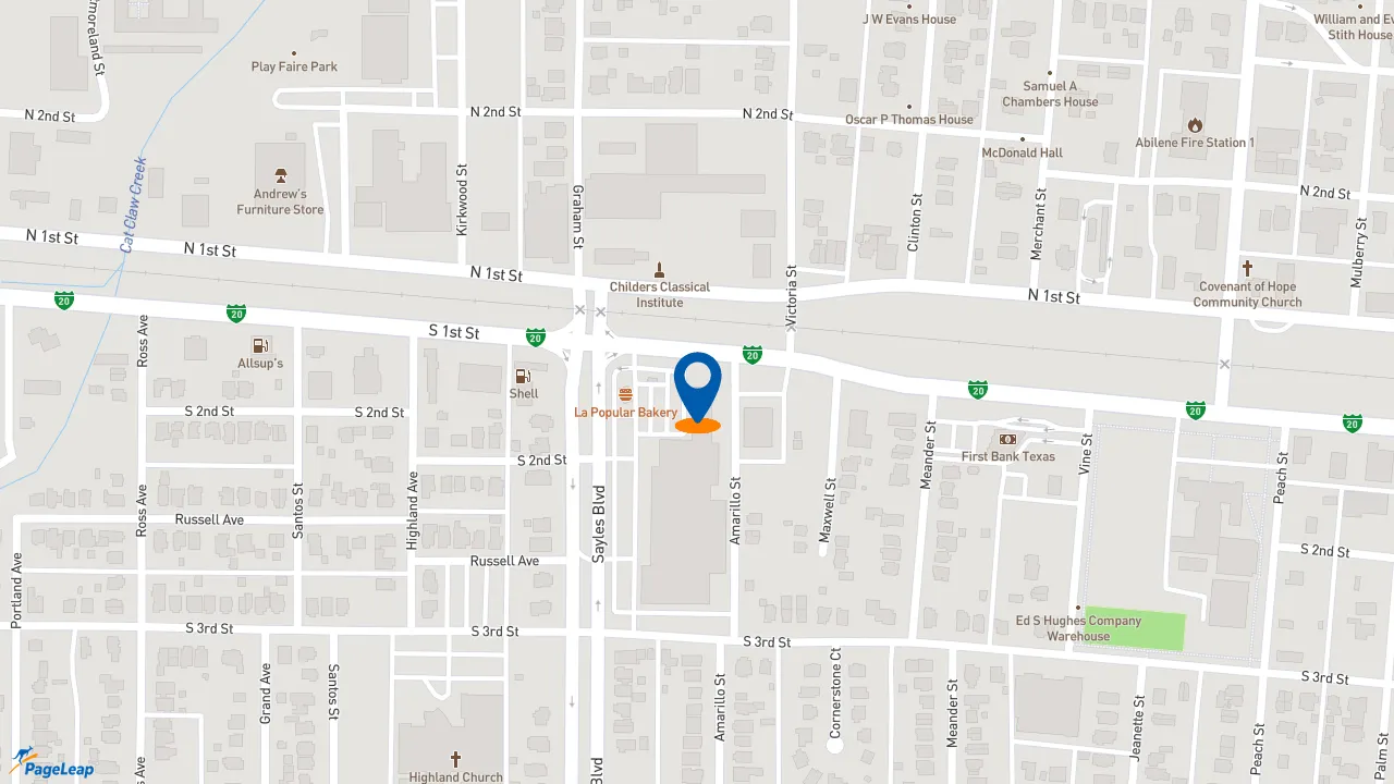 https://pageleap.com map showing location of Subway in Abilene.