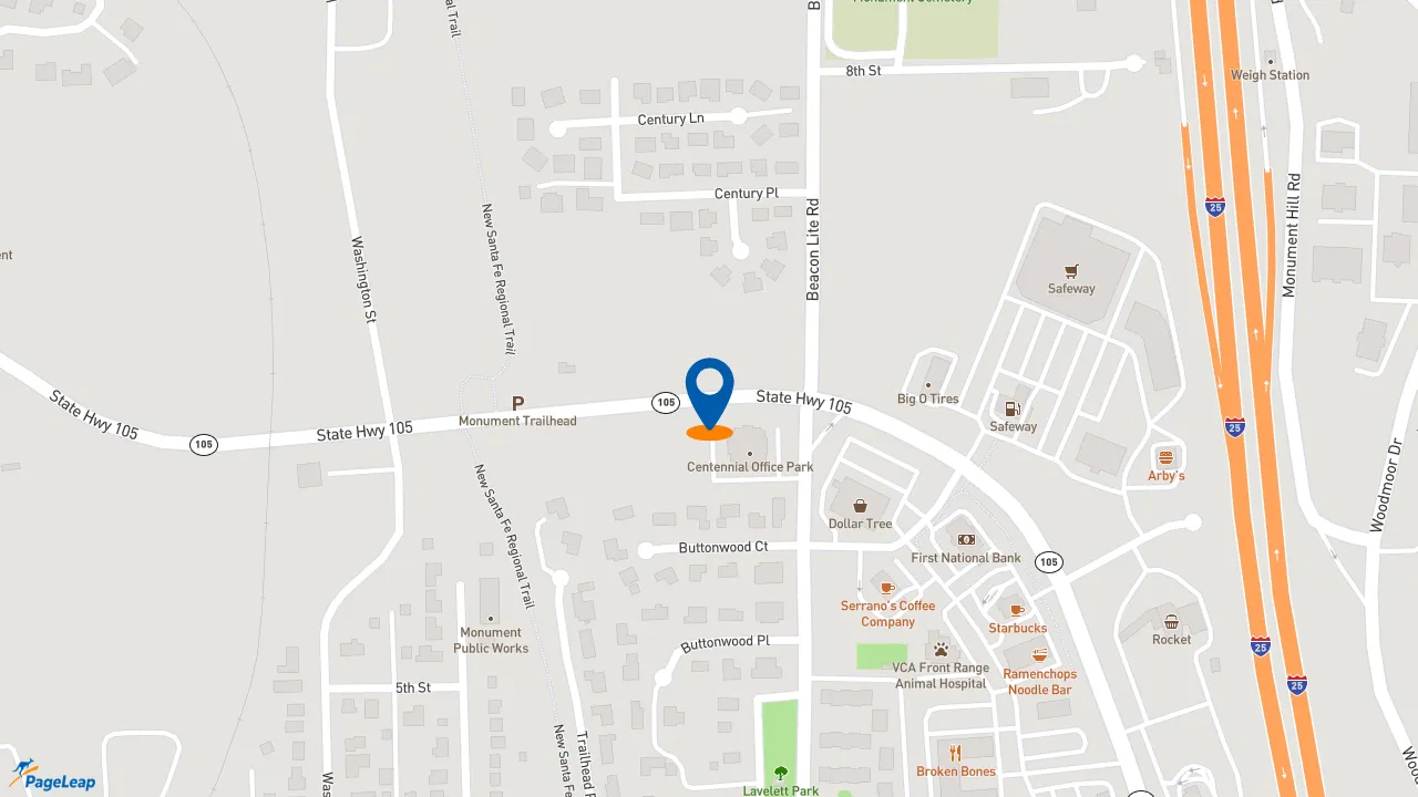https://pageleap.com map showing location of Subway in Monument.