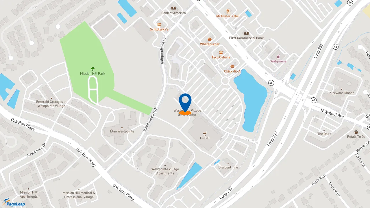 https://pageleap.com map showing location of Subway in New Braunfels.