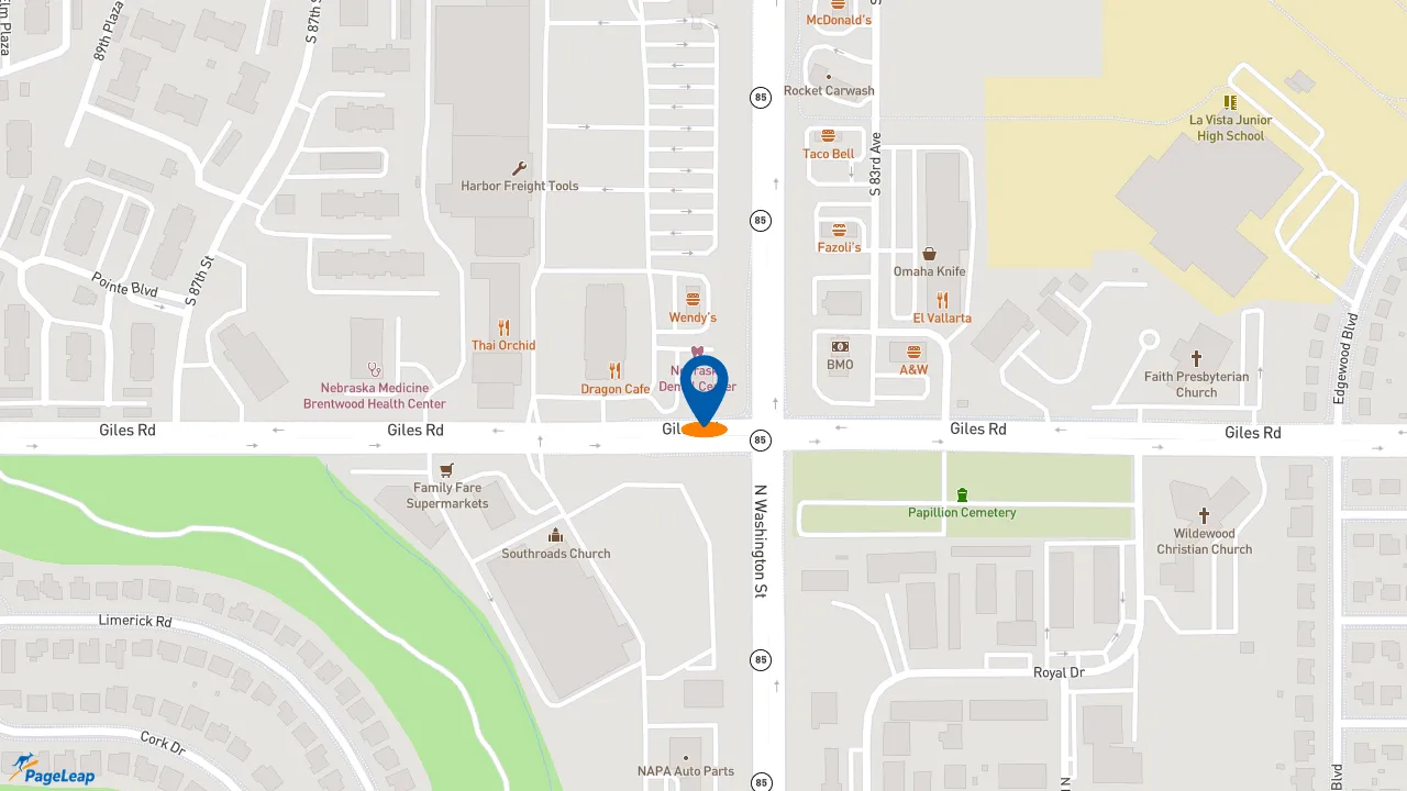 https://pageleap.com map showing location of Subway in La Vista.