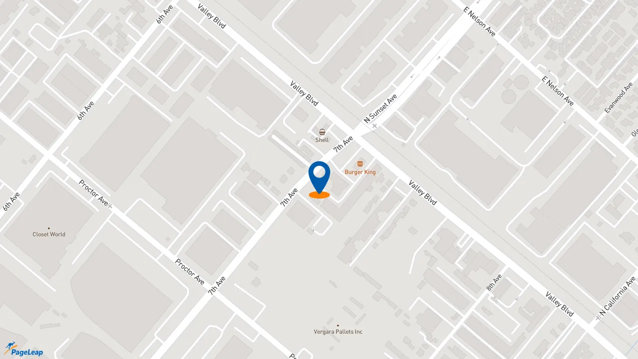https://pageleap.com map showing location of Subway in La Puente.