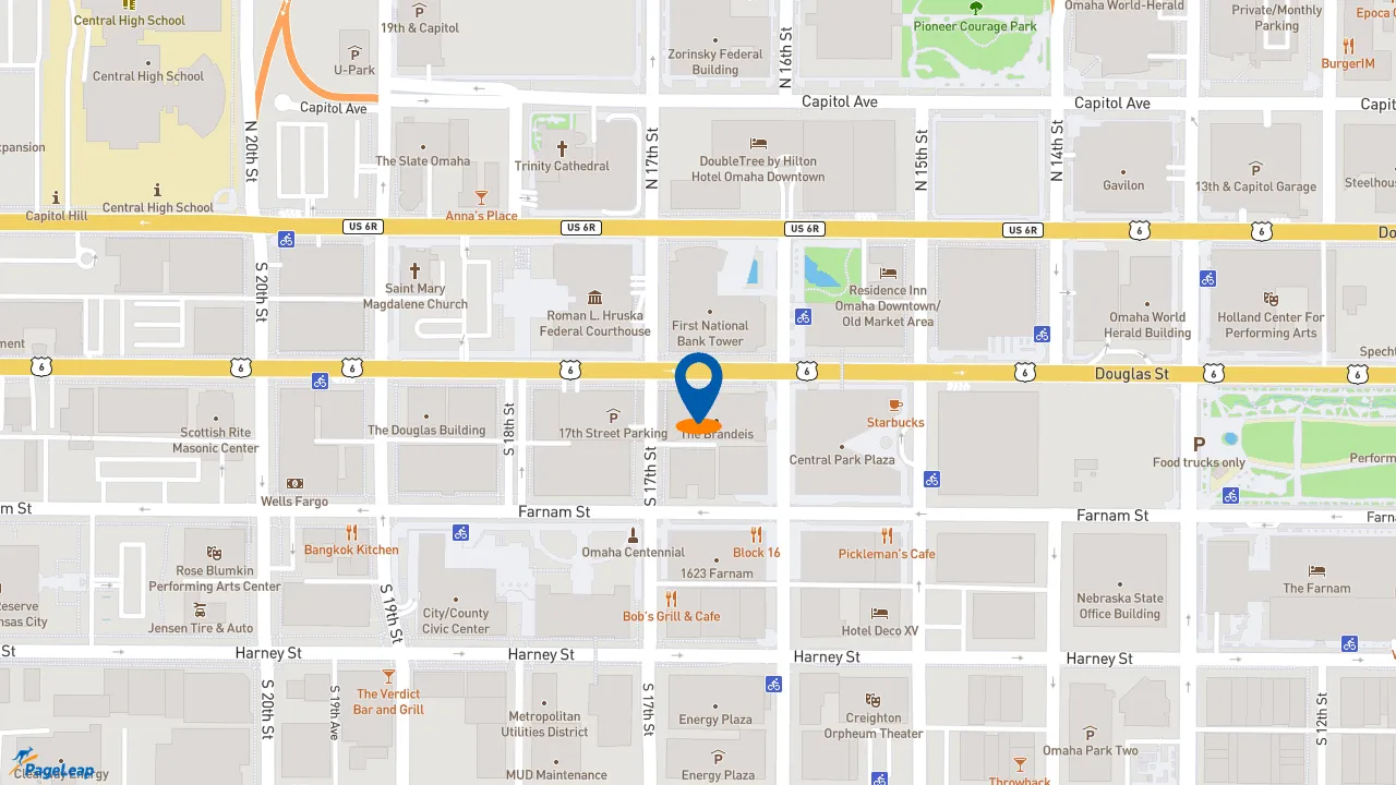 https://pageleap.com map showing location of Subway in Omaha.