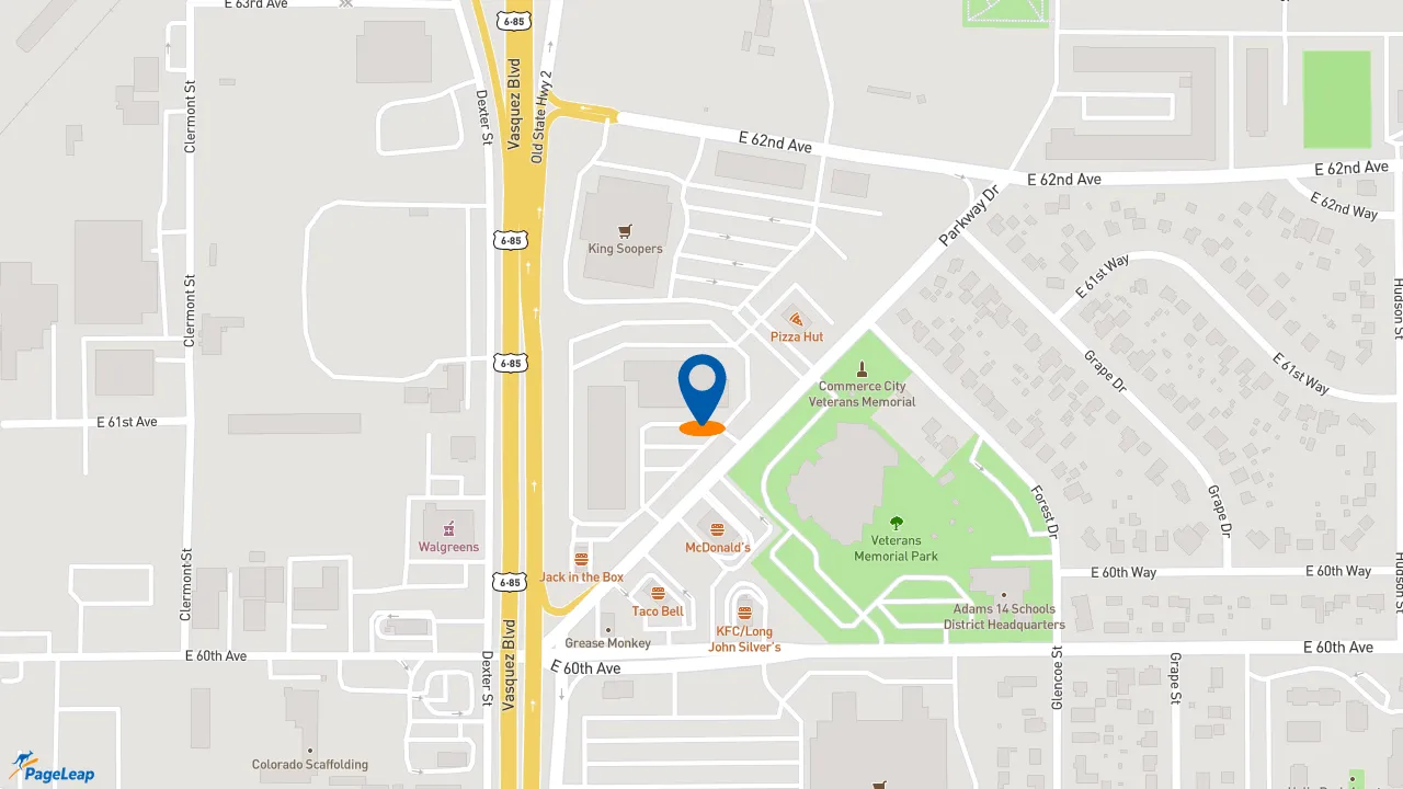 https://pageleap.com map showing location of Subway in Commerce City.