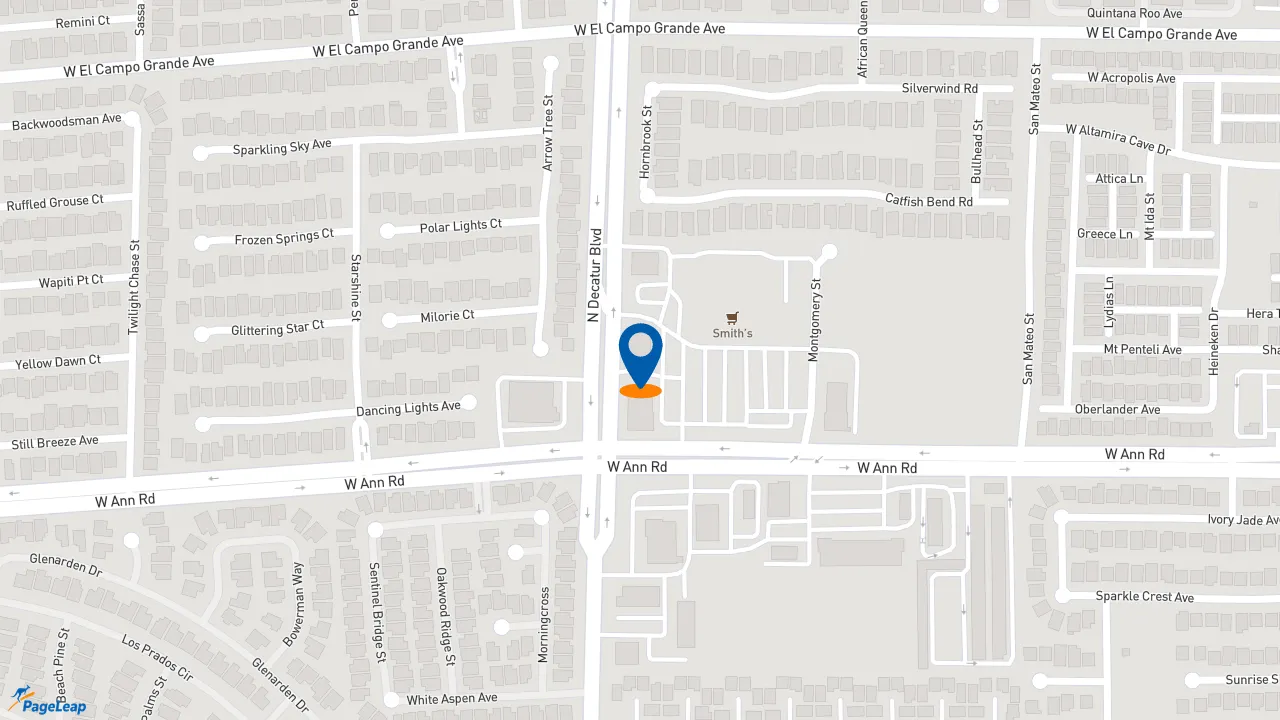 https://pageleap.com map showing location of Subway in Las Vegas.