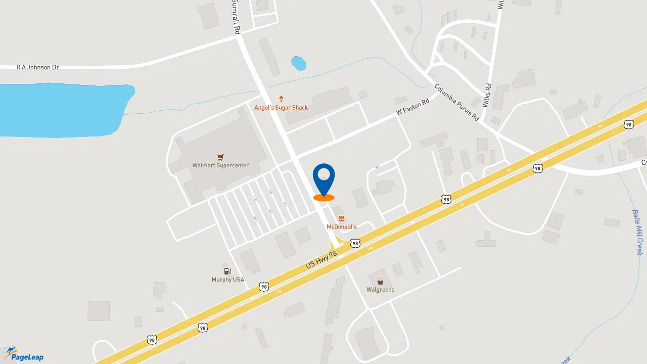 https://pageleap.com map showing location of Subway in Columbia.