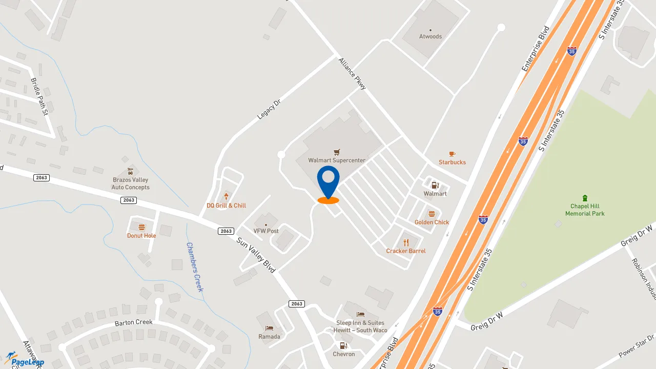 https://pageleap.com map showing location of Subway in Hewitt.