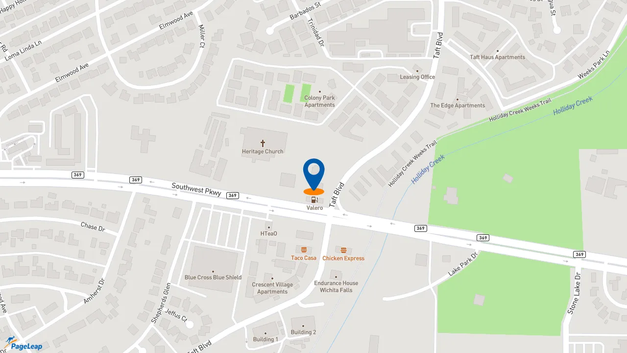 https://pageleap.com map showing location of Subway in Wichita Falls.