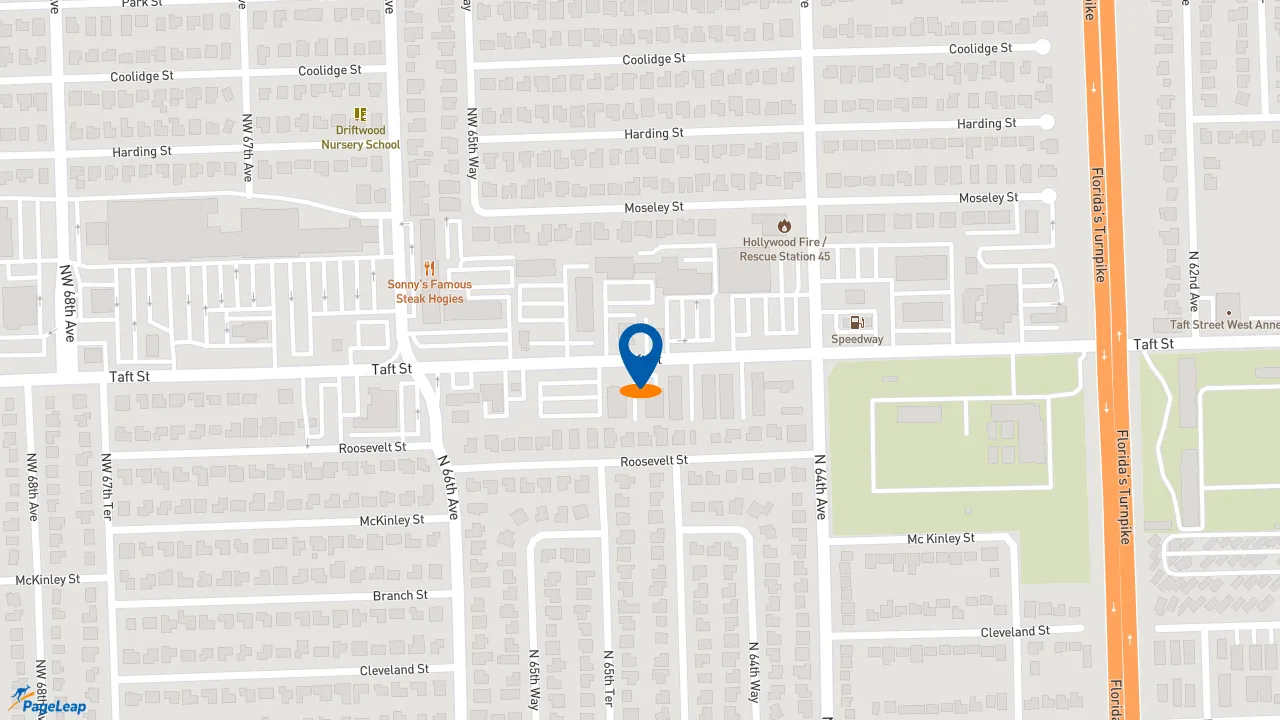 https://pageleap.com map showing location of Subway in Hollywood.