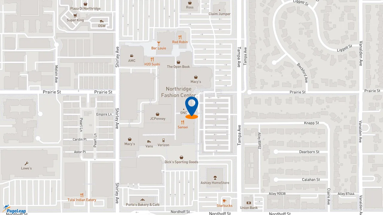 https://pageleap.com map showing location of Subway in Los Angeles.