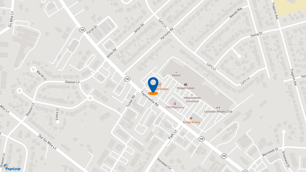 https://pageleap.com map showing location of Subway in Louisville.