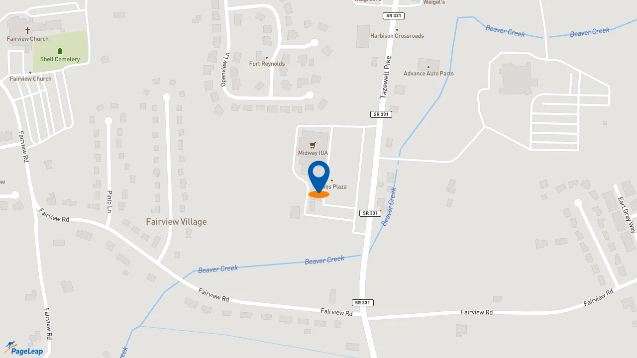 https://pageleap.com map showing location of Subway in Corryton.