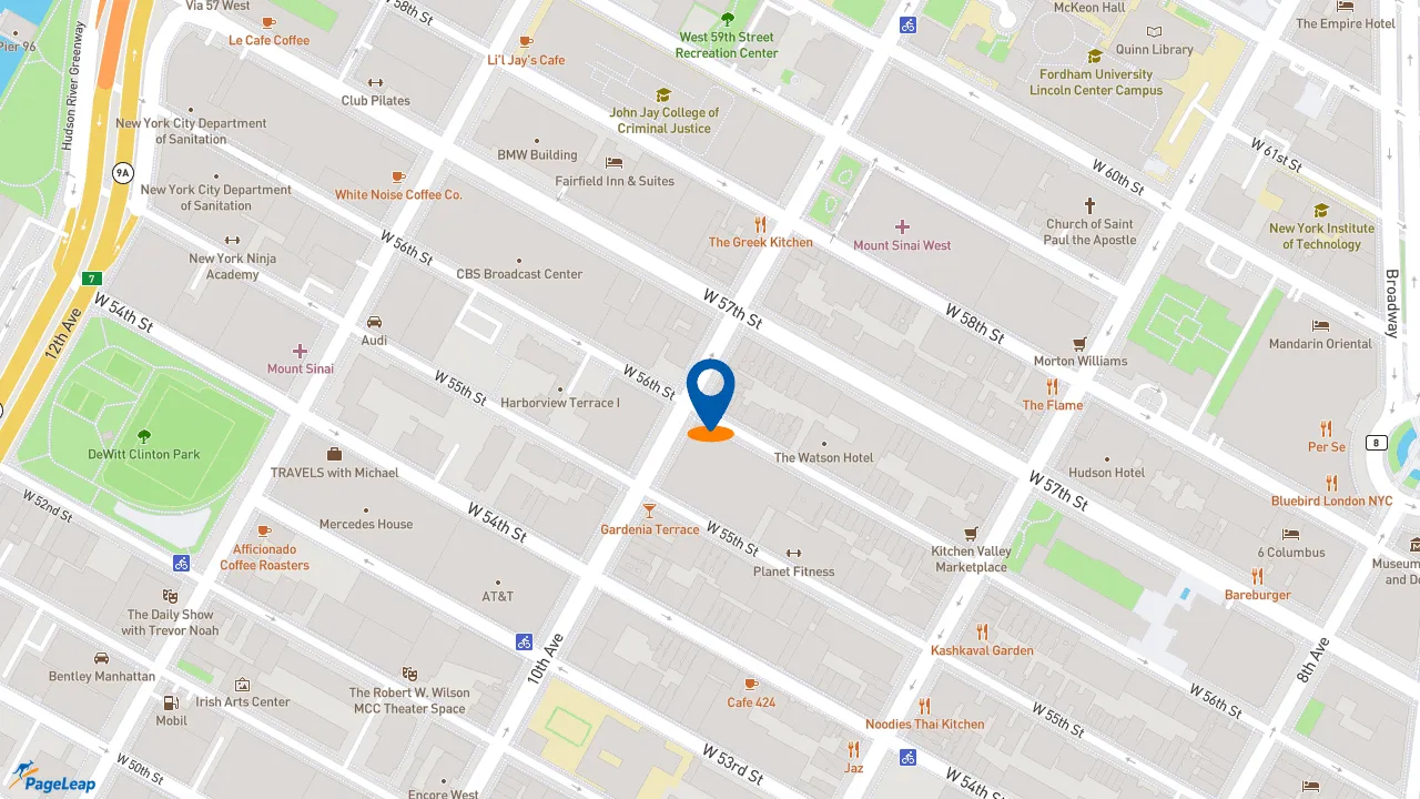 https://pageleap.com map showing location of Subway in City Of New York.