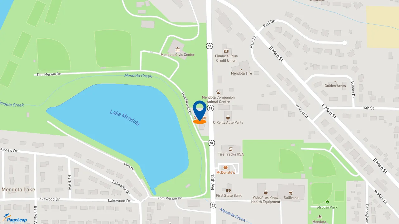 https://pageleap.com map showing location of Subway in Mendota.