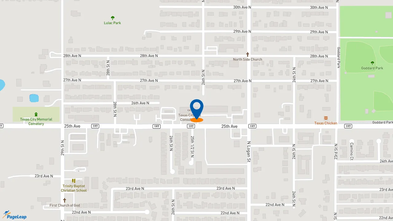 https://pageleap.com map showing location of Subway in Texas City.
