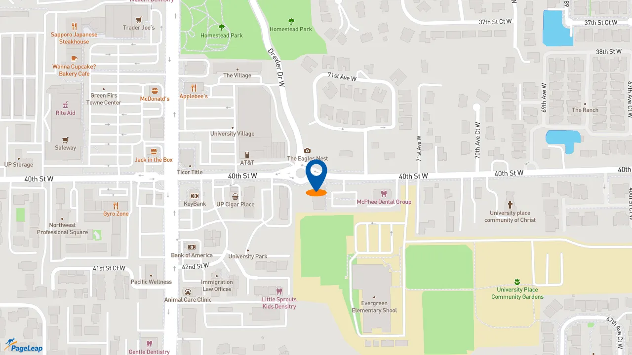 https://pageleap.com map showing location of Subway in University Place.