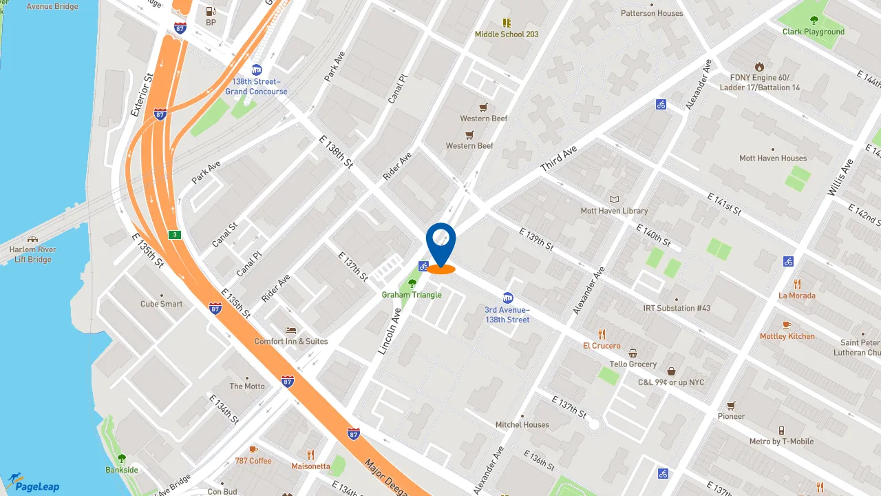 https://pageleap.com map showing location of Subway in New York.