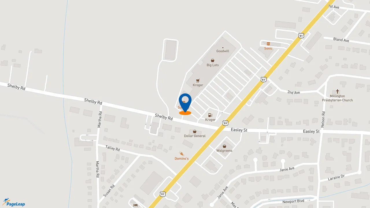 https://pageleap.com map showing location of Subway in Millington.