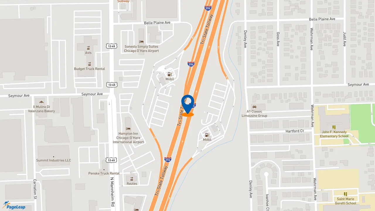 https://pageleap.com map showing location of Subway in Schiller Park.