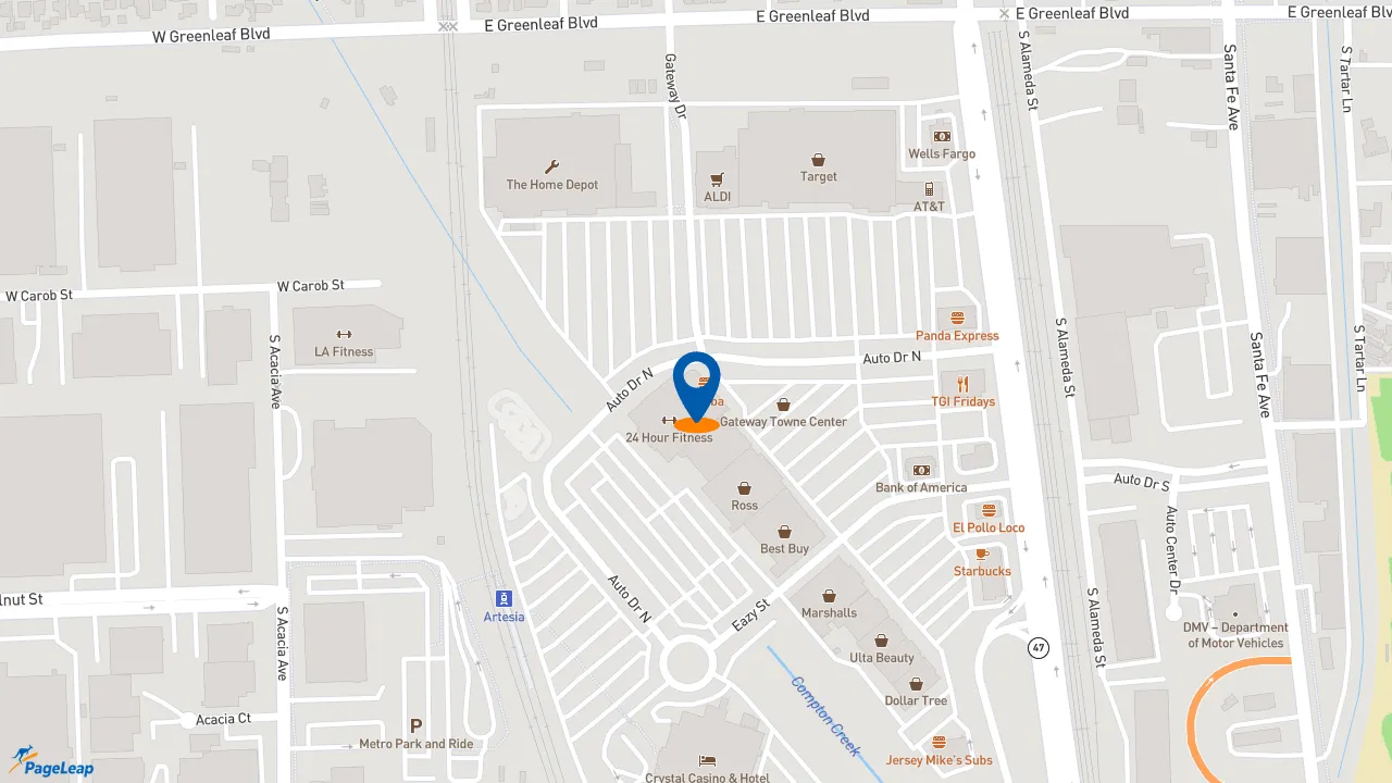 https://pageleap.com map showing location of Subway in Compton.