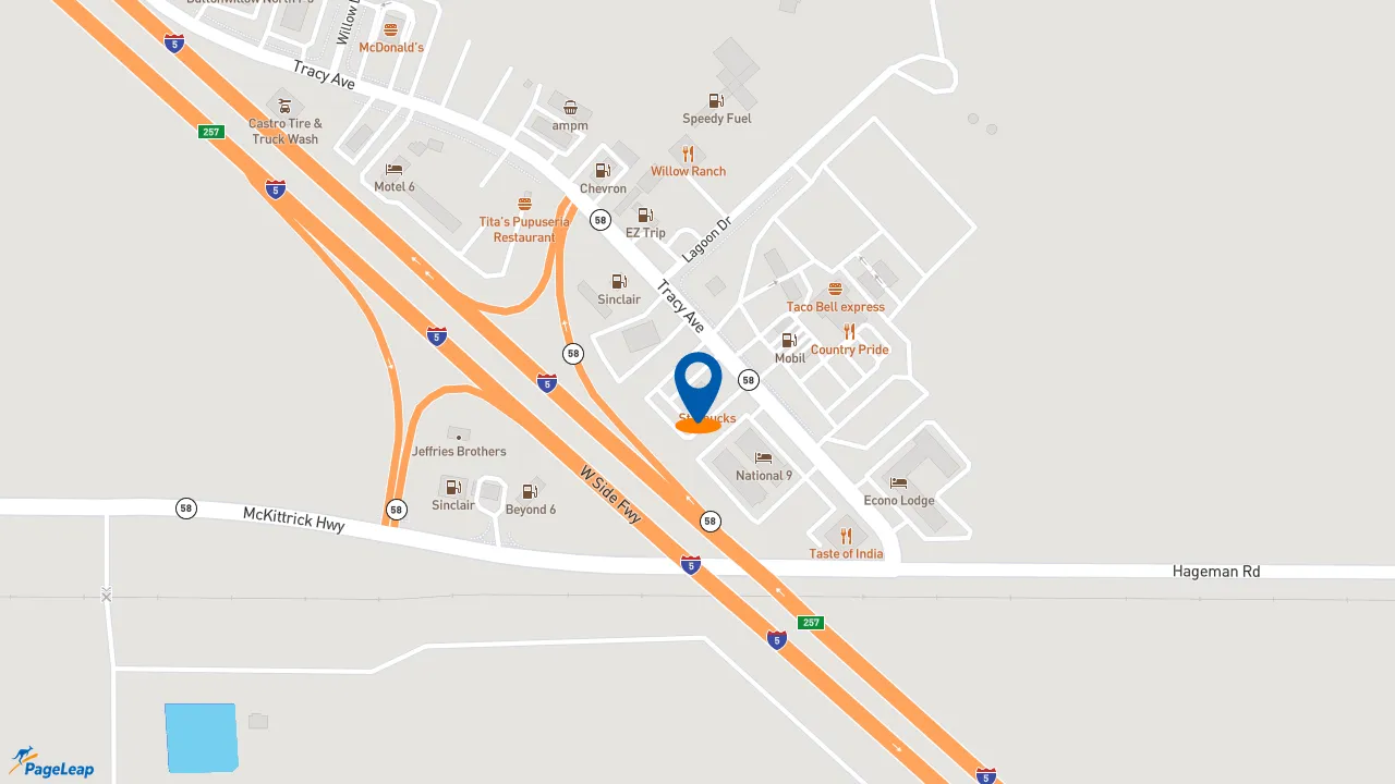 https://pageleap.com map showing location of Subway in Buttonwillow.